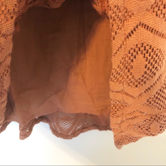 Angie Boho Burnt Orange Lace Overlay Dress - Picture 4 of 7